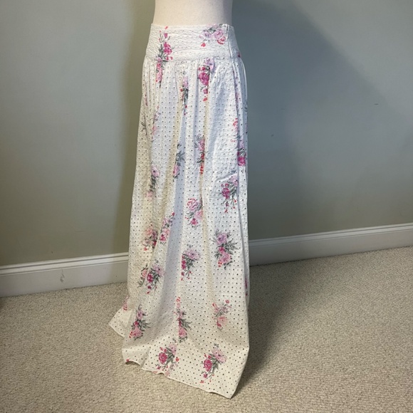 LoveShackFancy Aventi Gathered Floral Print Cotton Skirt - Size 2 - Picture 4 of 12